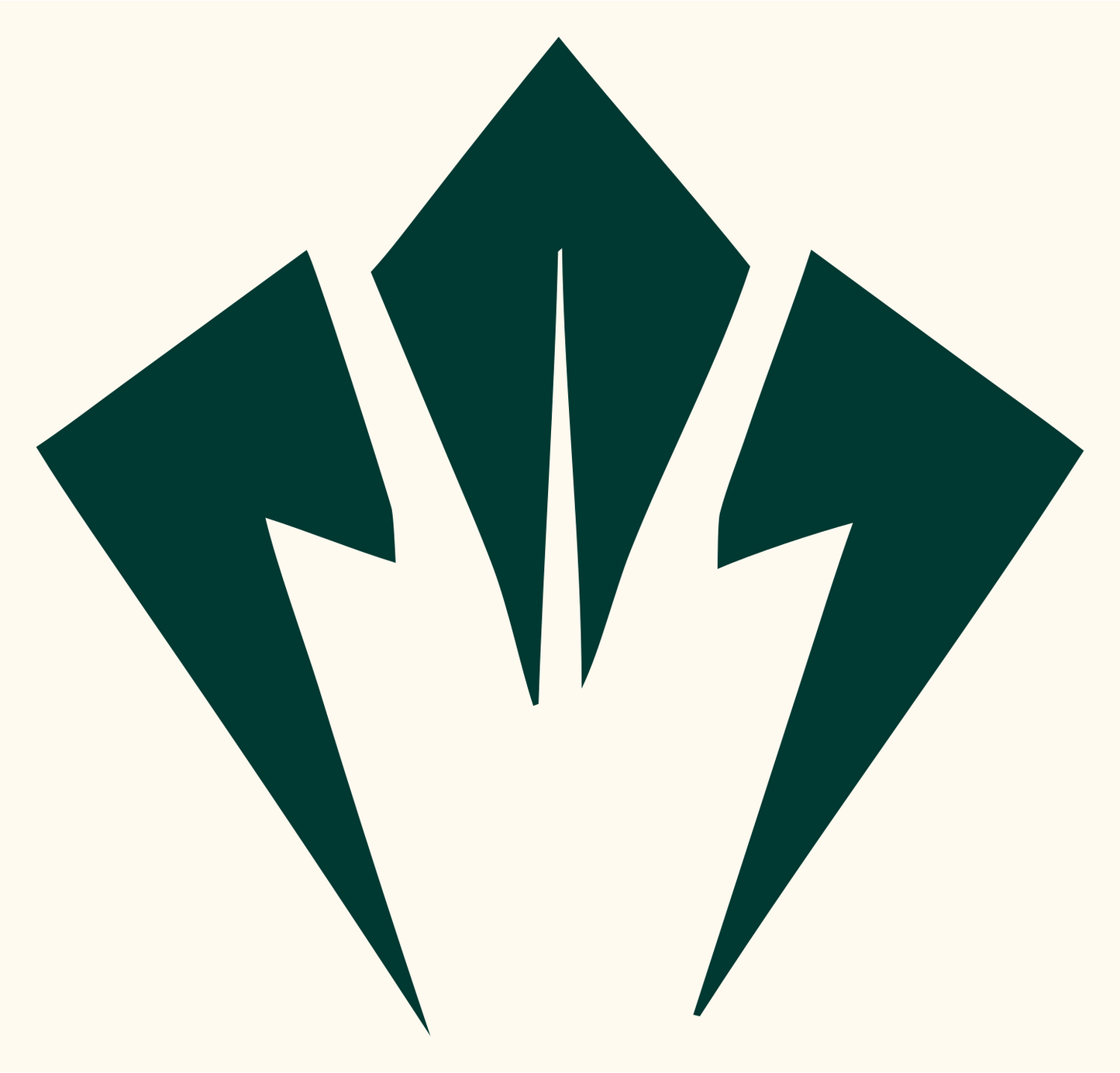 Three Claws Robot Logo #fffaf0/#003932
