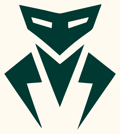 Masked Robot Head Logo #fffaf0/#003932