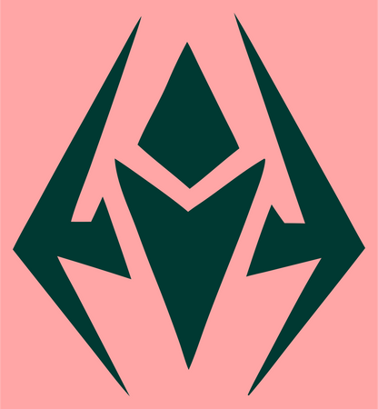 Angular Robot Mask Logo #ffa6a6/#003932