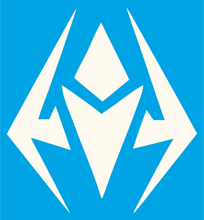 Angular Robot Mask Logo #00a3e4/#fffaf0
