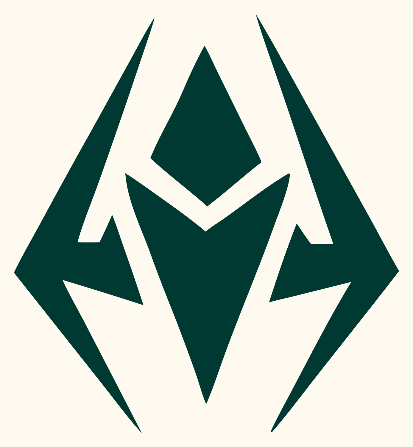 Angular Robot Mask Logo #fffaf0/#003932