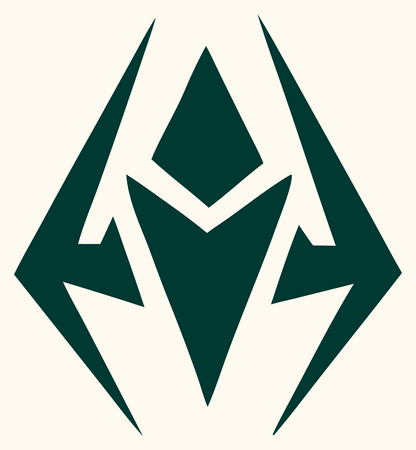 Angular Robot Mask Logo #fffaf0/#003932