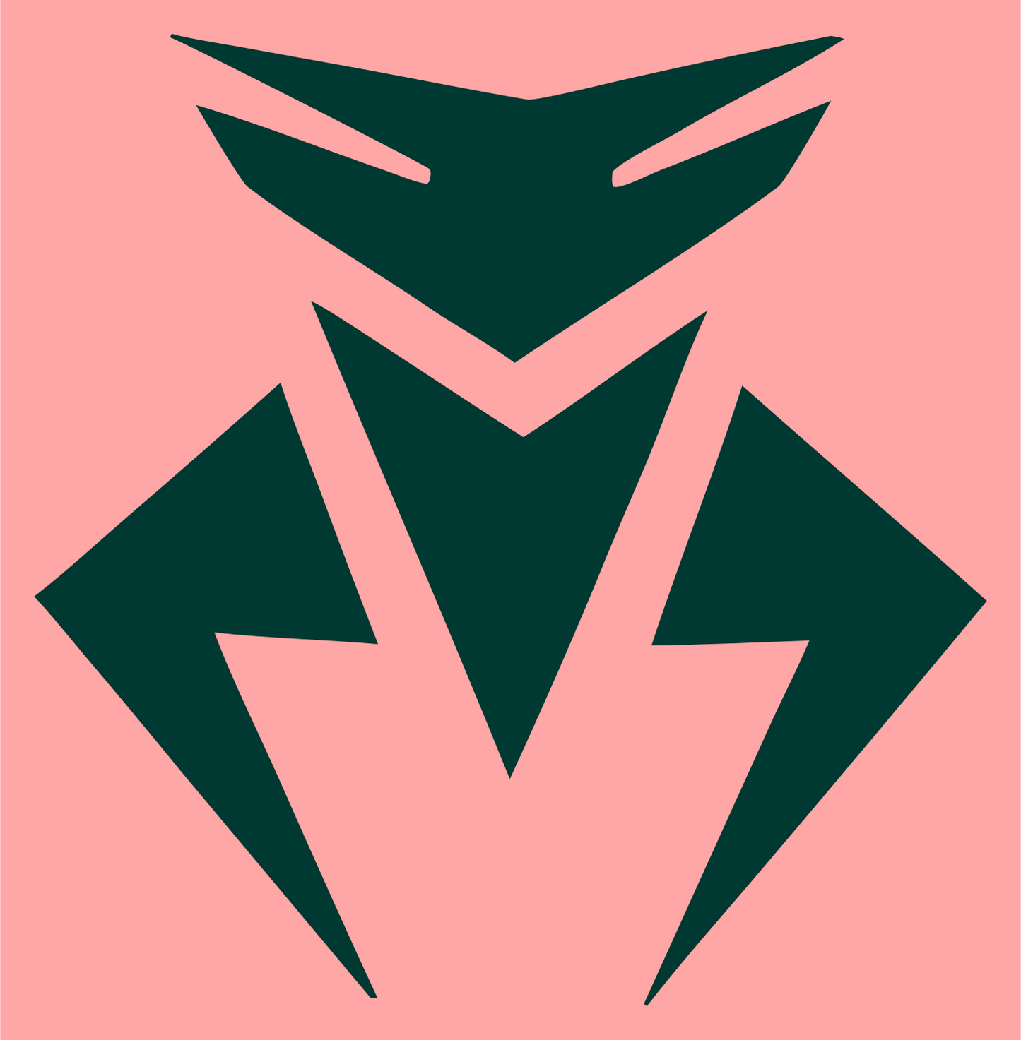 Industrial Robot Face Logo #ffa6a6/#003932