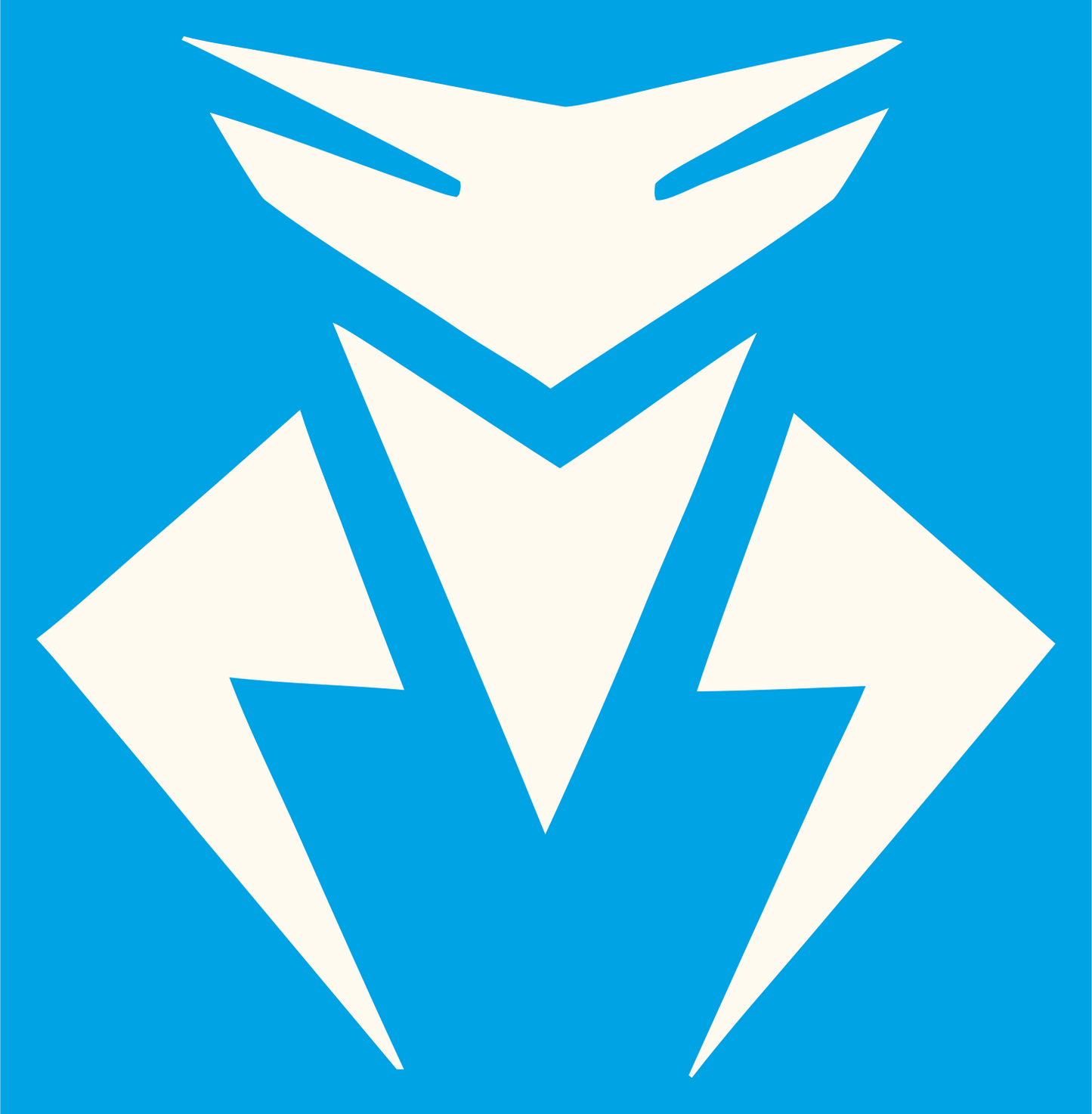 Industrial Robot Face Logo #00a3e4/#fffaf0