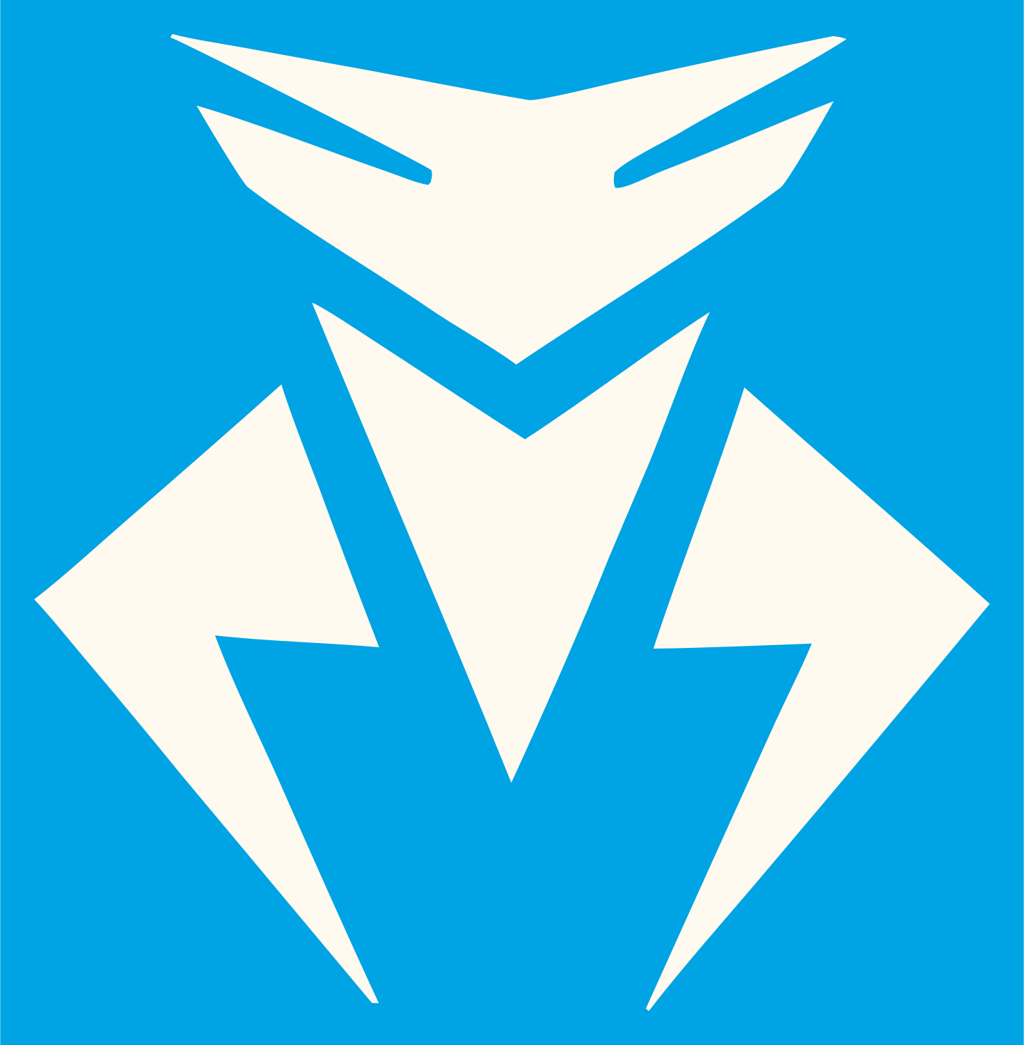 Industrial Robot Face Logo #00a3e4/#fffaf0