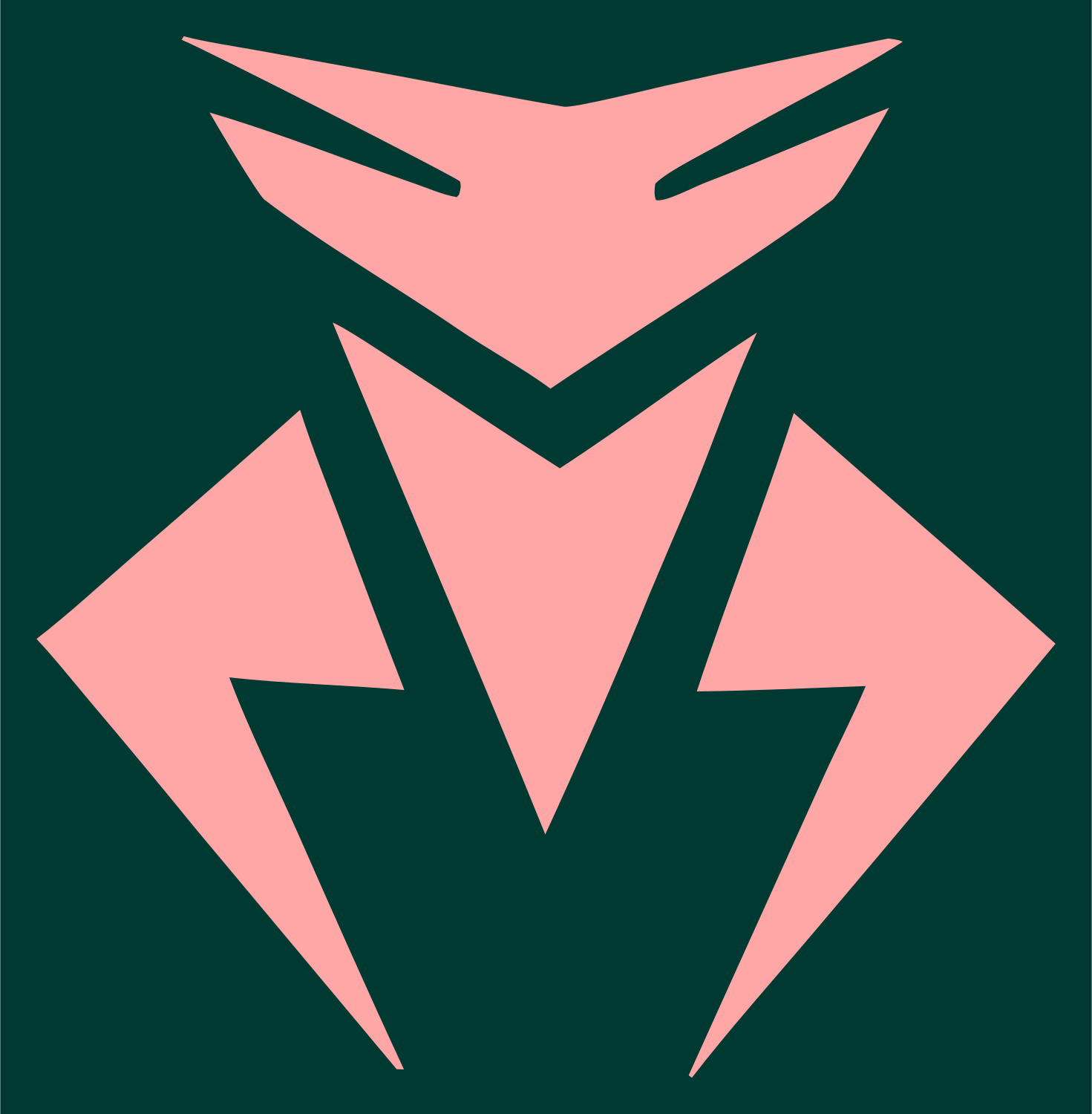 Industrial Robot Face Logo #003932/#ffa6a6