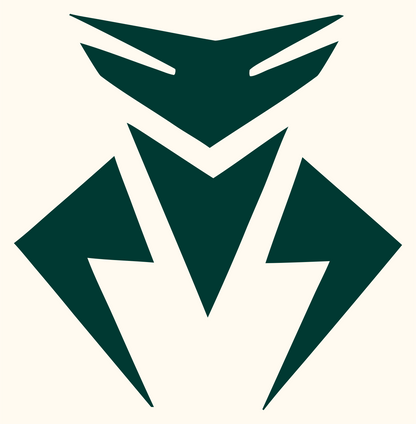 Industrial Robot Face Logo #fffaf0/#003932