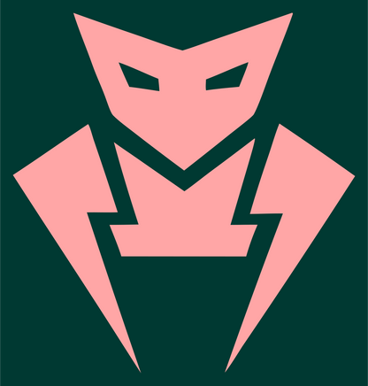 Robot Mask Villain Logo #003932/#ffa6a6