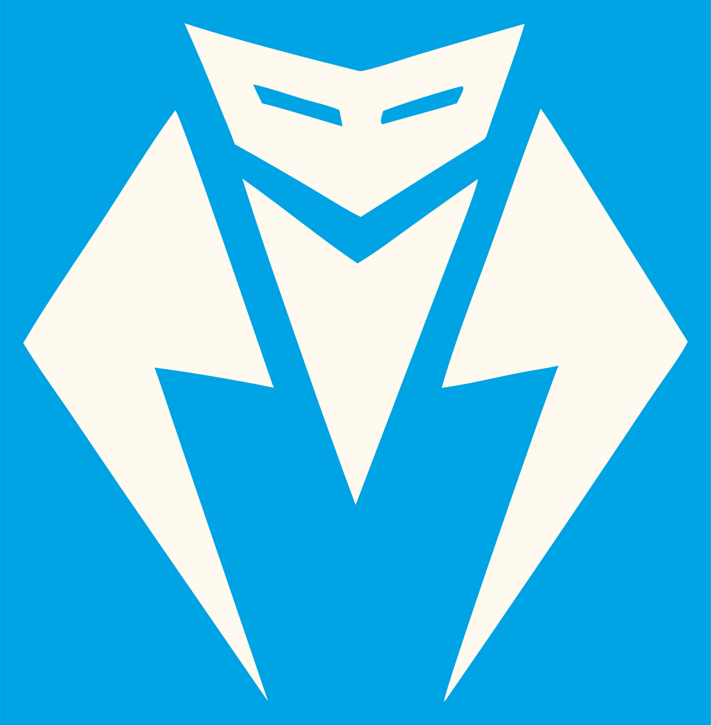 Industrial Robot Face Logo #00a3e4/#fffaf0