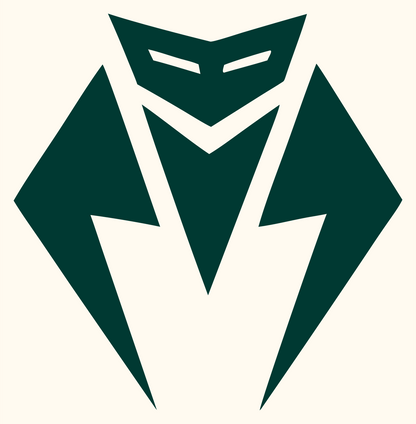 Industrial Robot Face Logo #fffaf0/#003932