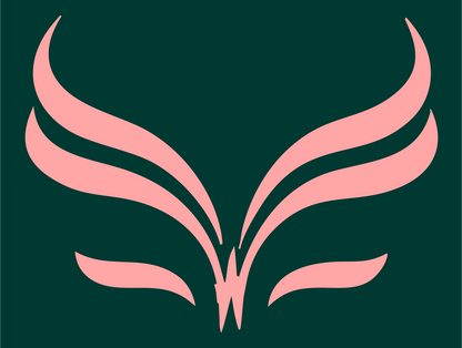 Swept Wing Butterfly Logo #003932/#ffa6a6