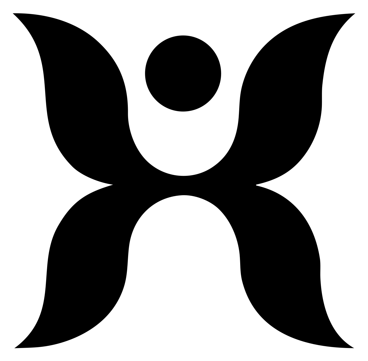 Human Figure Butterfly Logo #ffffff/#000000