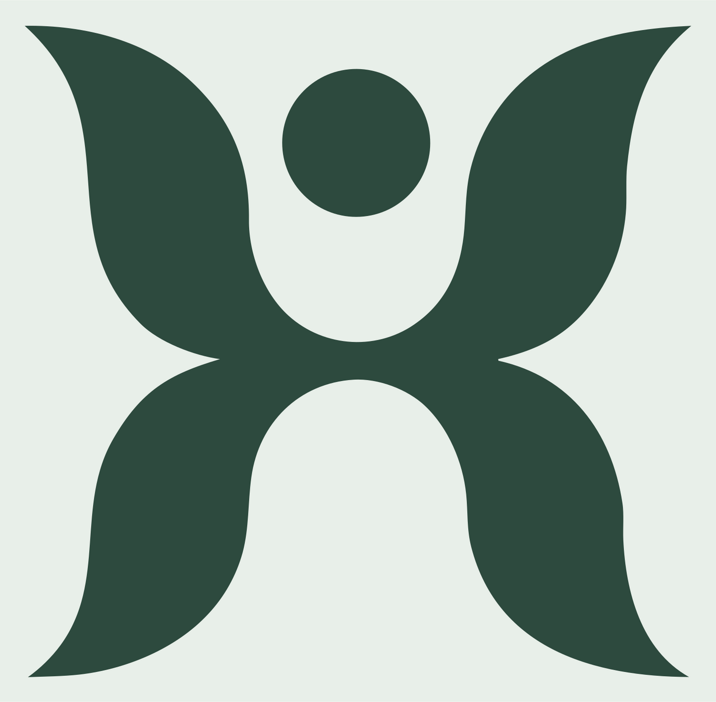 Human Figure Butterfly Logo #e8efe9/#2d4a3e