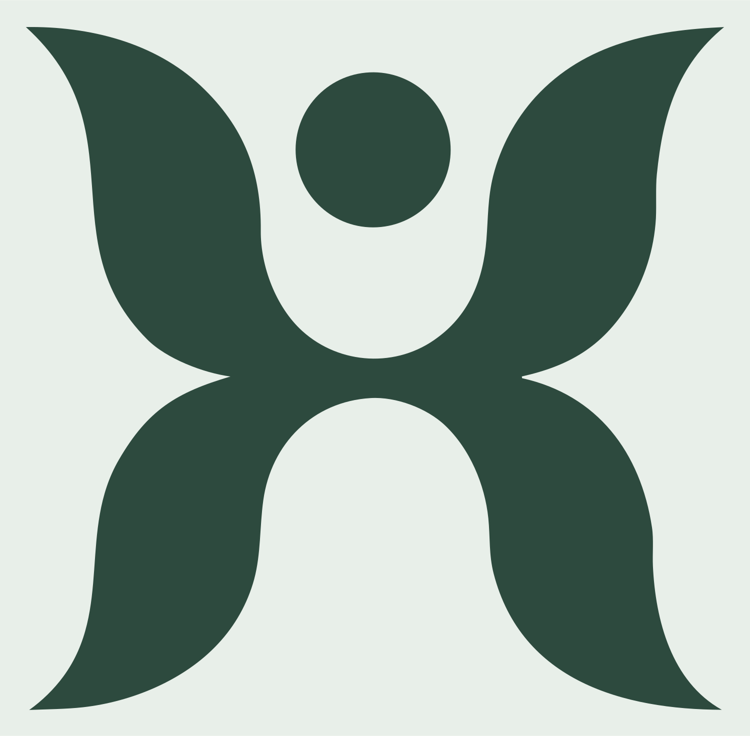 Human Figure Butterfly Logo #e8efe9/#2d4a3e