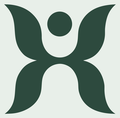 Human Figure Butterfly Logo #e8efe9/#2d4a3e