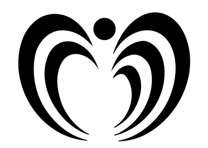 Curling Wings Butterfly Logo #ffffff/#000000