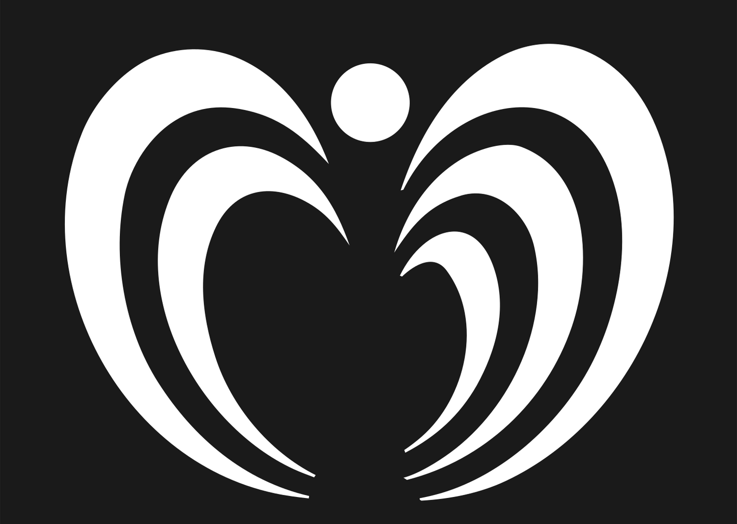 Curling Wings Butterfly Logo #1a1a1a/#ffffff
