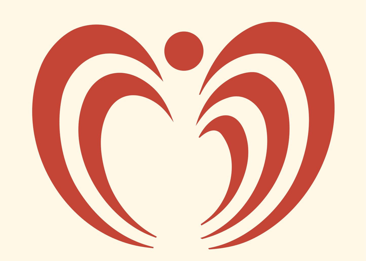 Curling Wings Butterfly Logo #fff8e7/#c44536