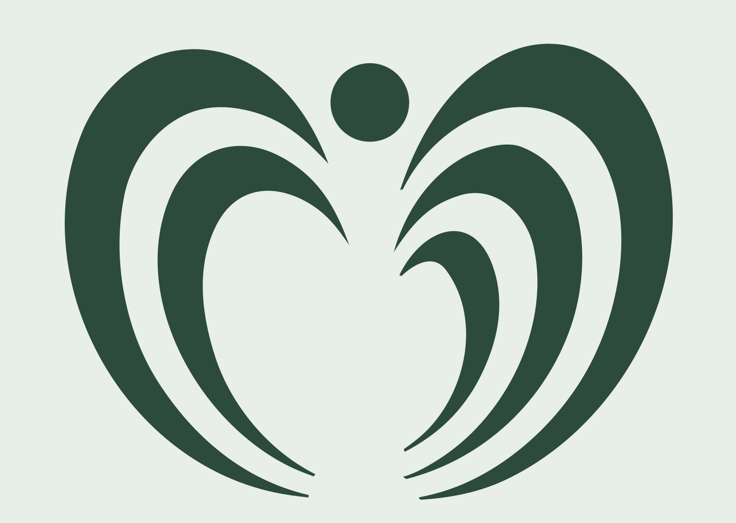 Curling Wings Butterfly Logo #e8efe9/#2d4a3e