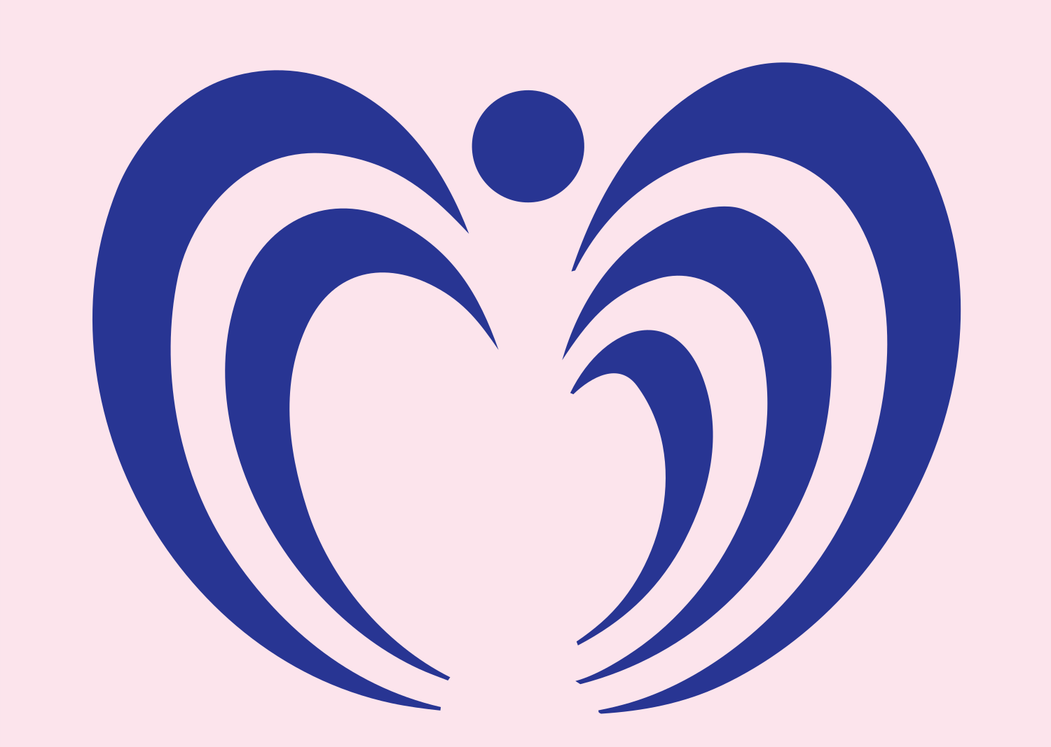 Curling Wings Butterfly Logo #fce4ec/#283593