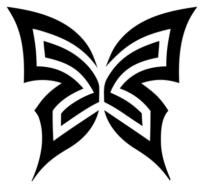 Tribal Stripe Butterfly Logo #ffffff/#000000