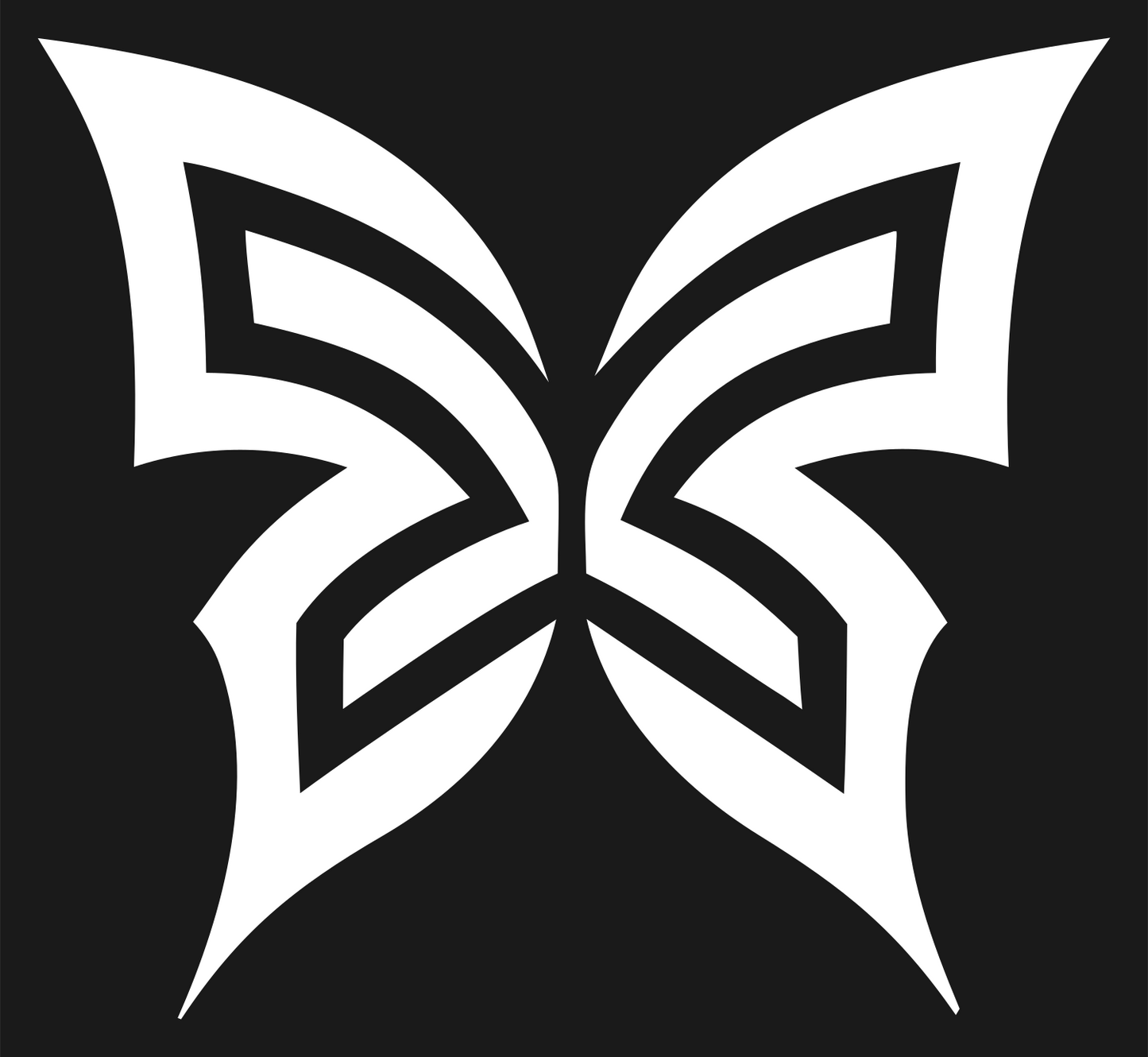 Tribal Stripe Butterfly Logo #1a1a1a/#ffffff