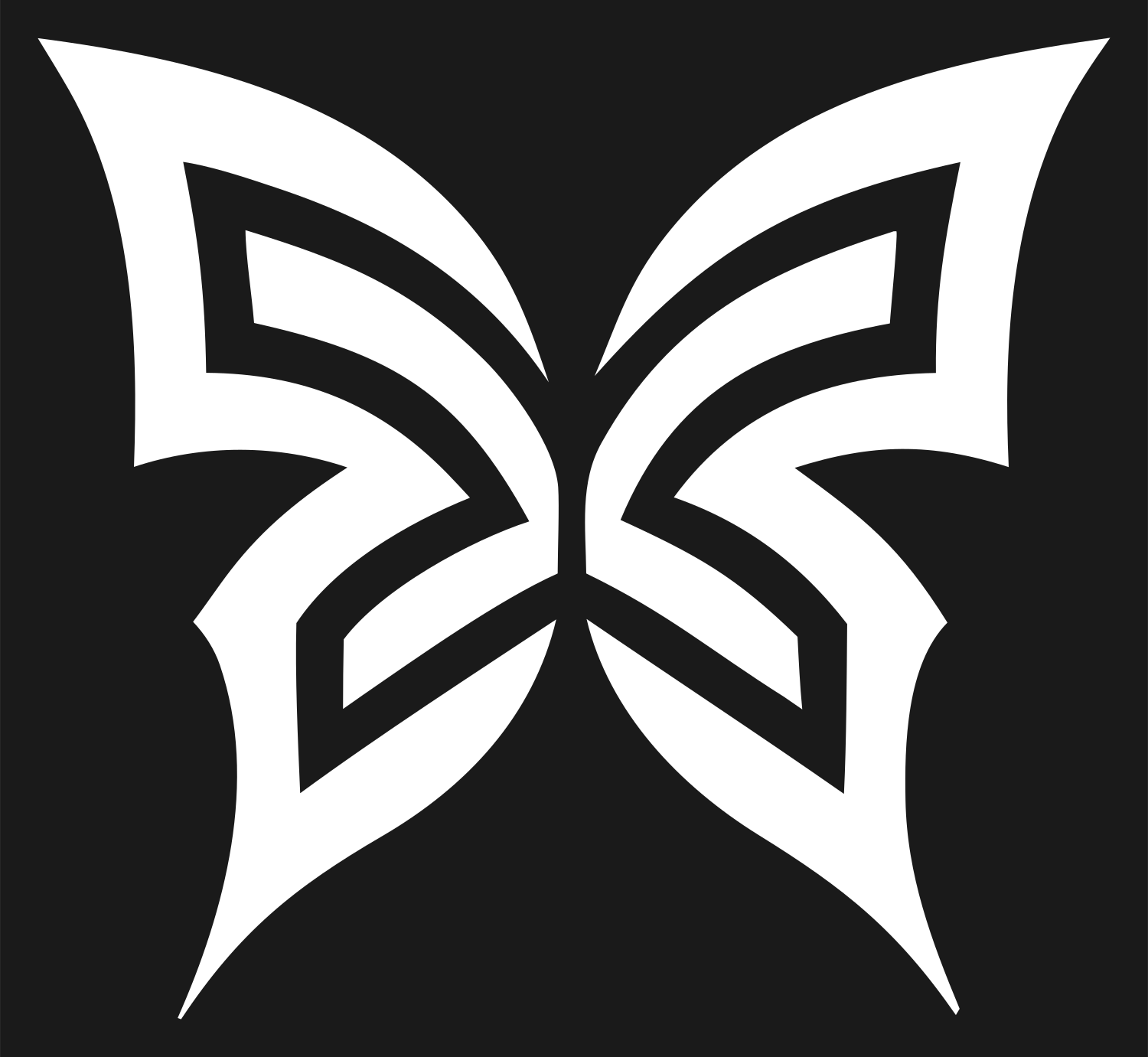 Tribal Stripe Butterfly Logo #1a1a1a/#ffffff