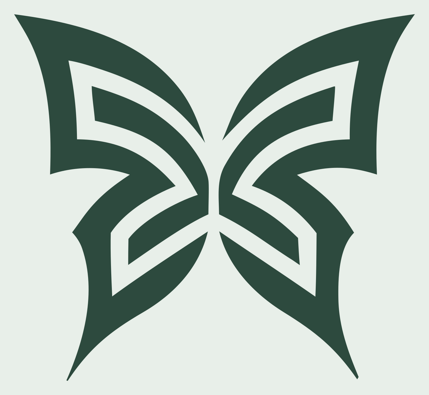 Tribal Stripe Butterfly Logo #e8efe9/#2d4a3e