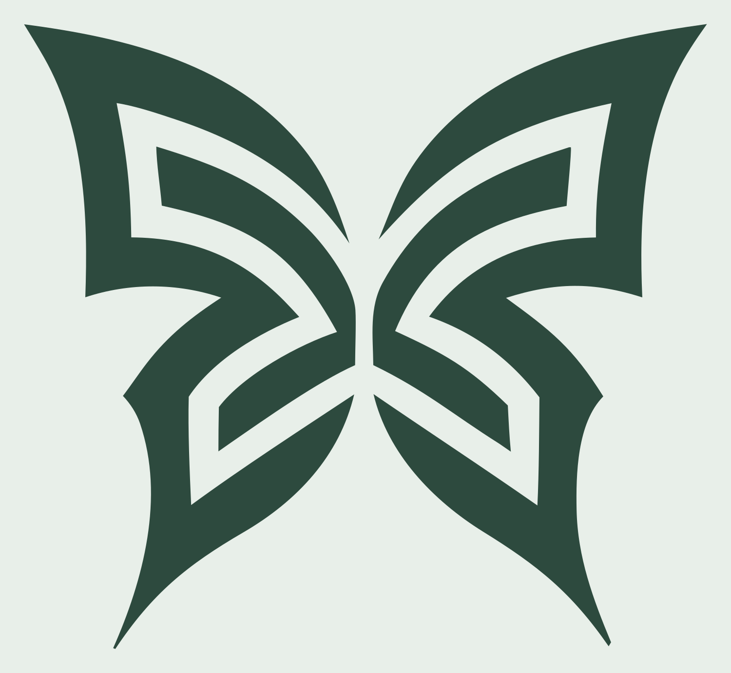 Tribal Stripe Butterfly Logo #e8efe9/#2d4a3e