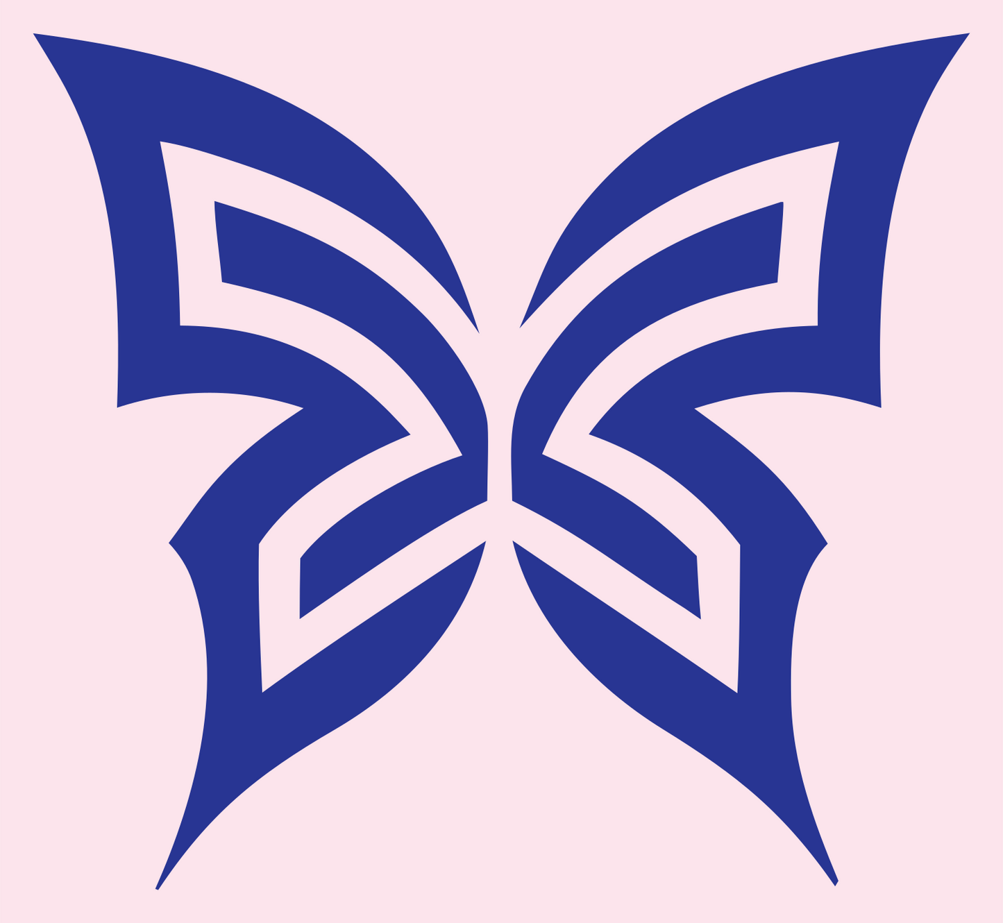 Tribal Stripe Butterfly Logo #fce4ec/#283593