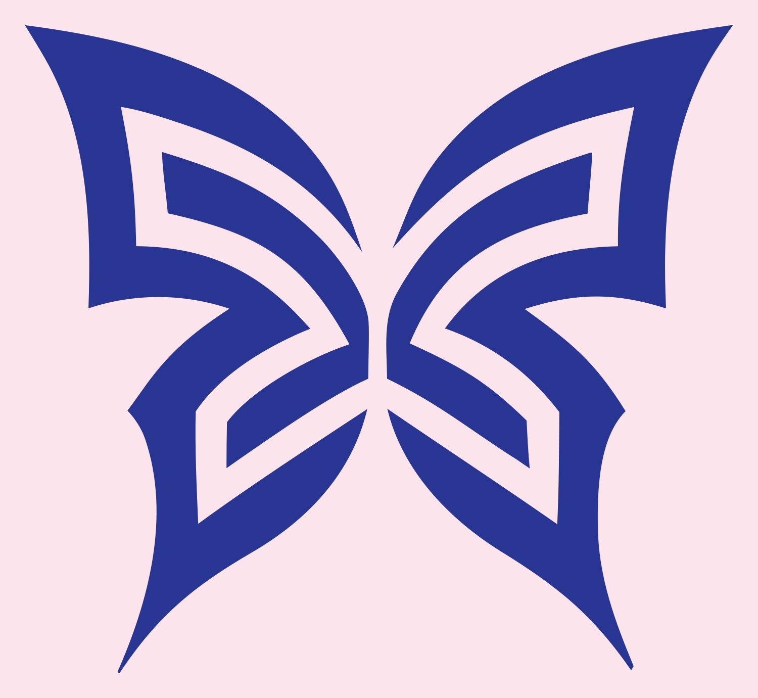 Tribal Stripe Butterfly Logo #fce4ec/#283593