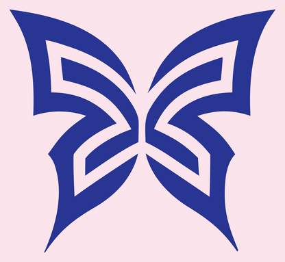 Tribal Stripe Butterfly Logo #fce4ec/#283593