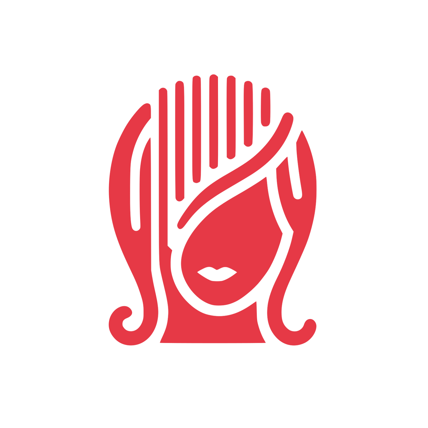 Face with Focus on Hair Logo #E63946