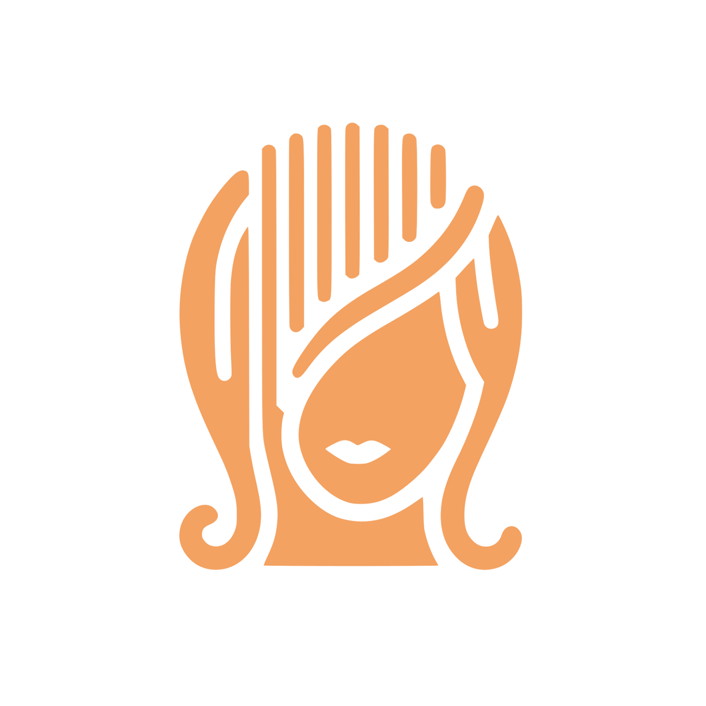 Face with Focus on Hair Logo #F4A261