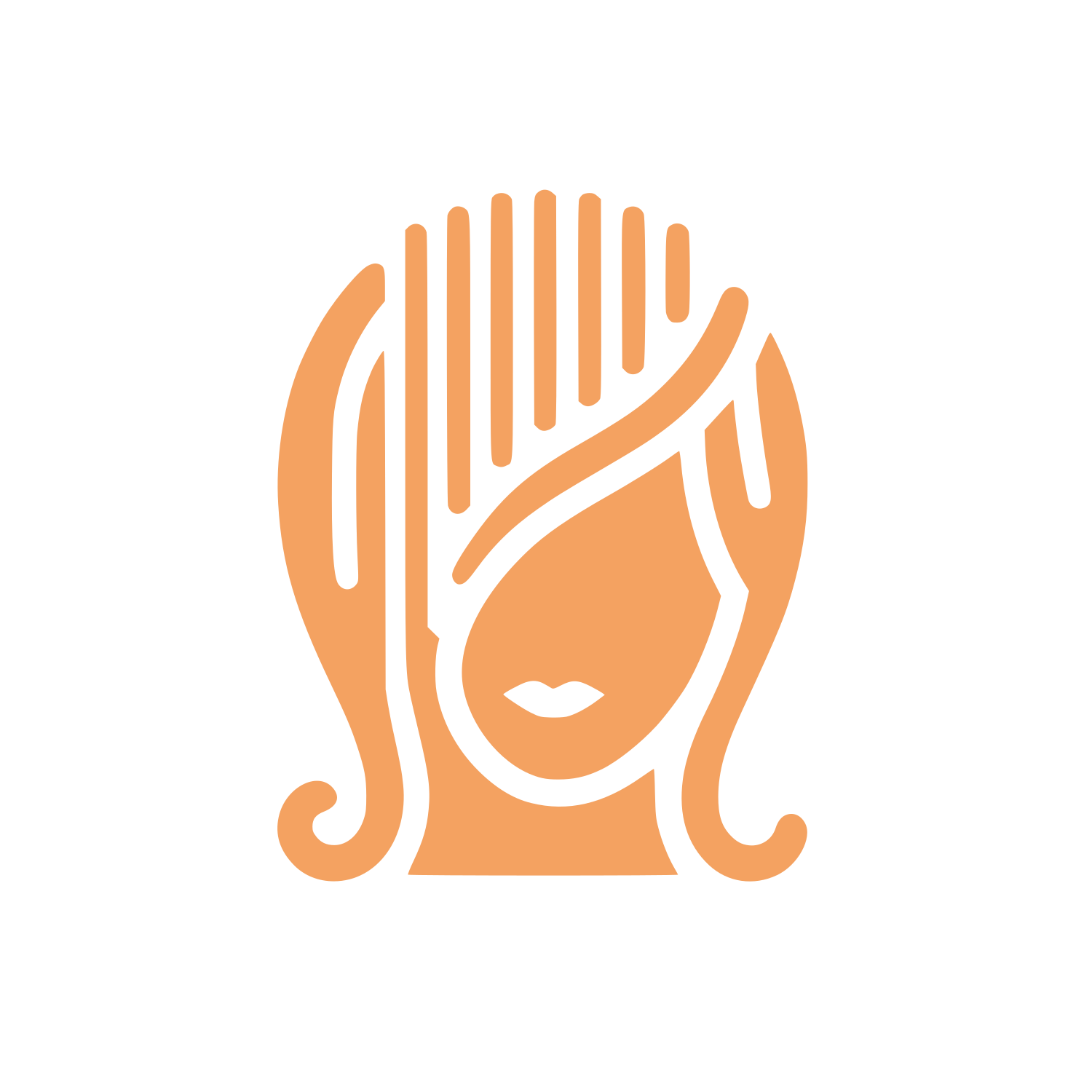 Face with Focus on Hair Logo #F4A261