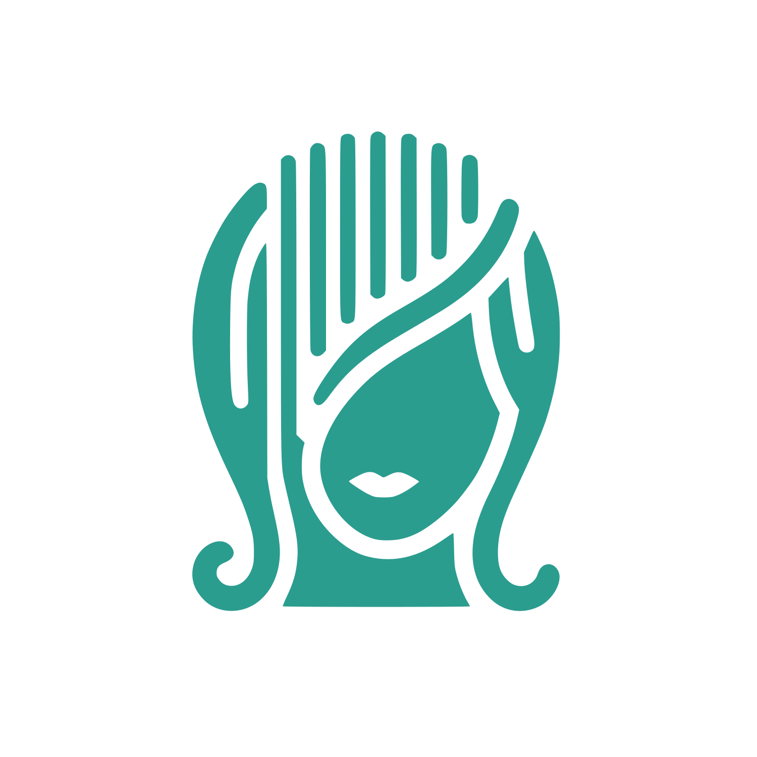 Face with Focus on Hair Logo #2A9D8F