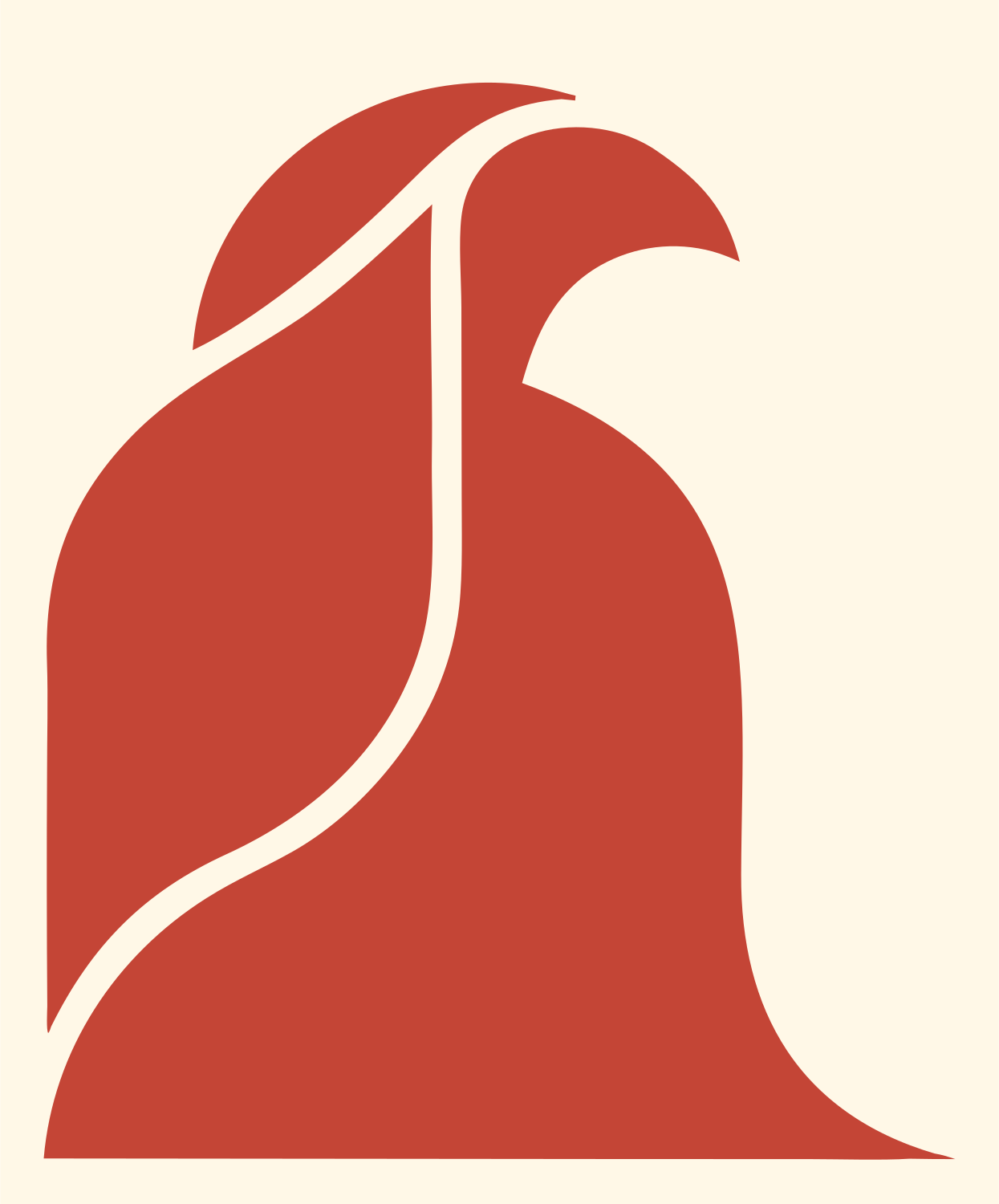 Swooping Dove Bird Logo #fff8e7/#c44536