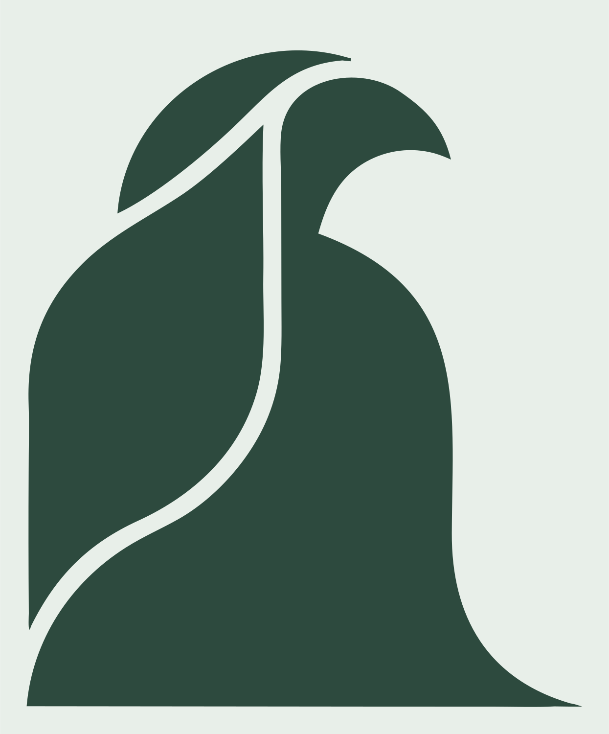 Swooping Dove Bird Logo #e8efe9/#2d4a3e