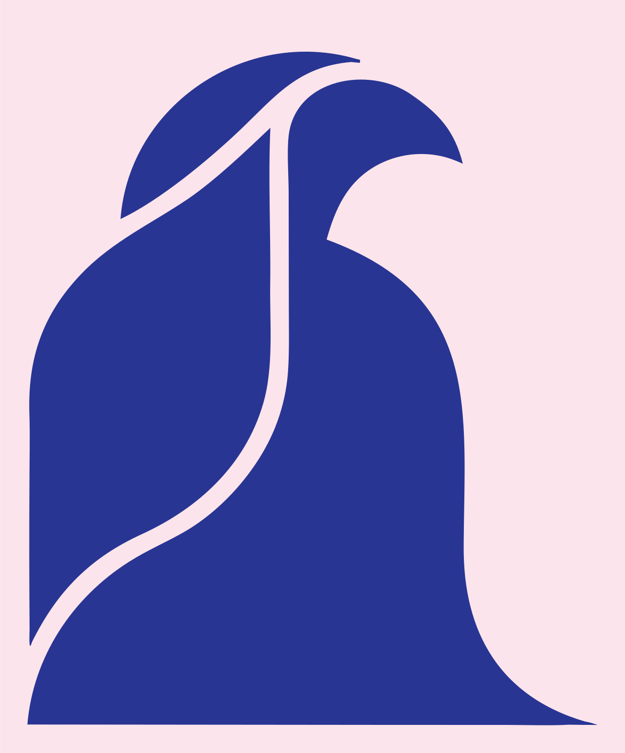 Swooping Dove Bird Logo #fce4ec/#283593
