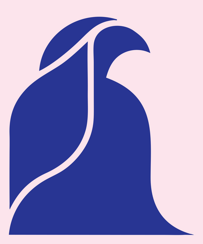 Swooping Dove Bird Logo #fce4ec/#283593