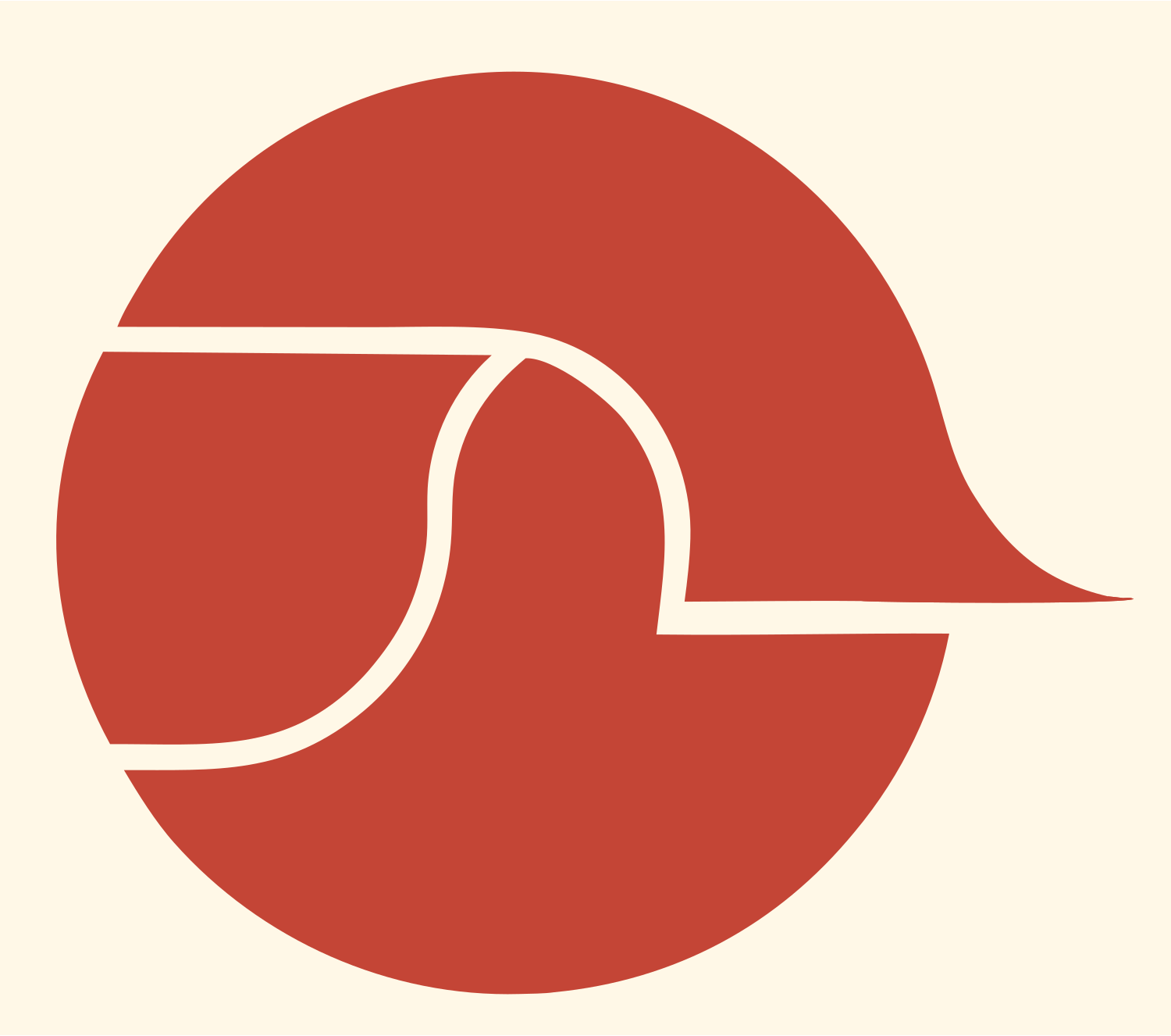 Circle Dove Silhouette Logo #fff8e7/#c44536
