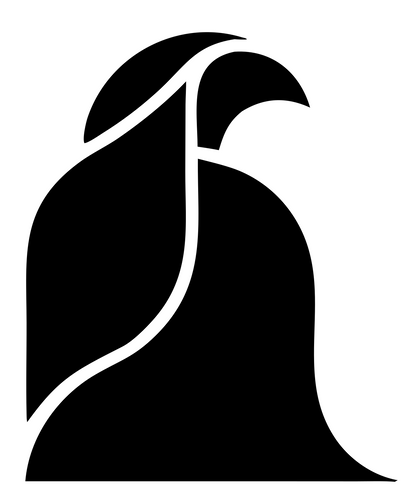 Perched Dove Silhouette Logo #ffffff/#000000