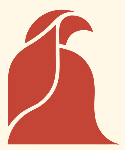 Perched Dove Silhouette Logo #fff8e7/#c44536