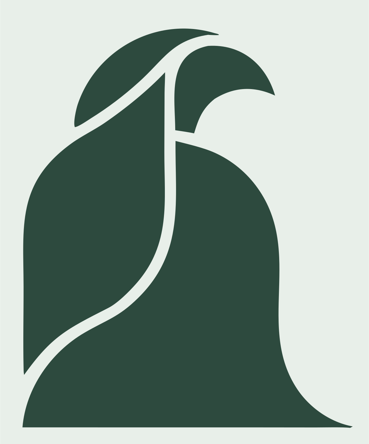 Perched Dove Silhouette Logo #e8efe9/#2d4a3e