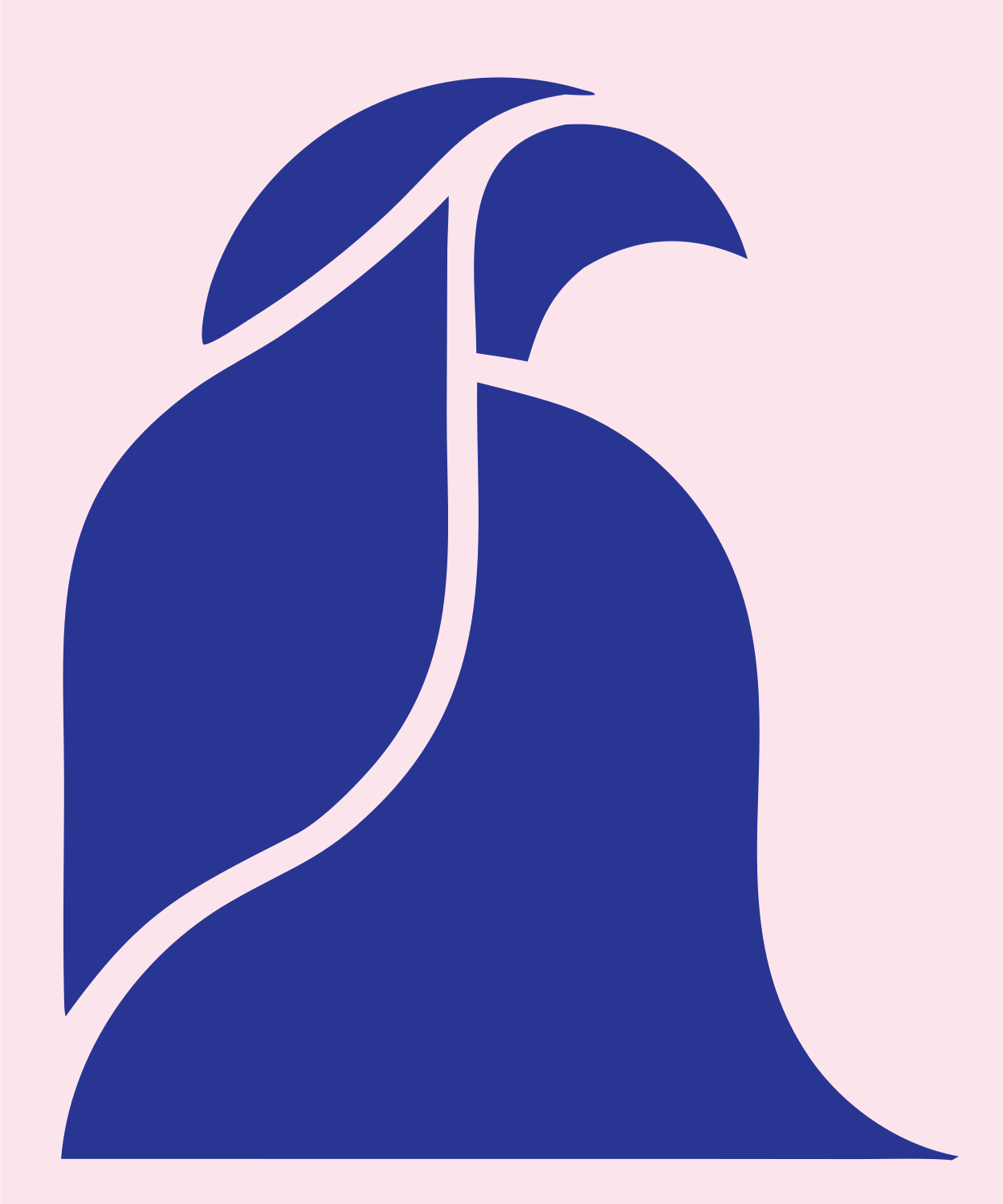 Perched Dove Silhouette Logo #fce4ec/#283593