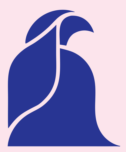 Perched Dove Silhouette Logo #fce4ec/#283593