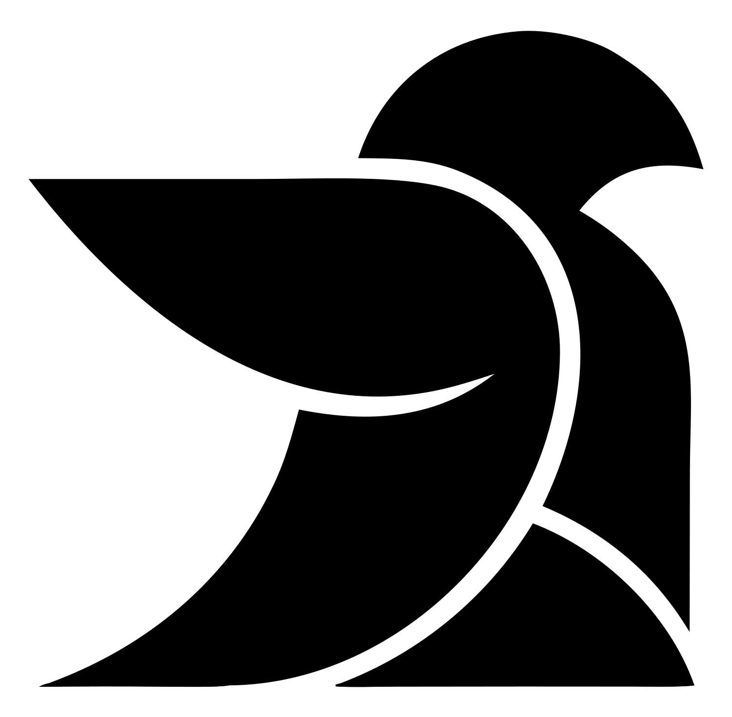 Abstract Dove Curve Logo #ffffff/#000000
