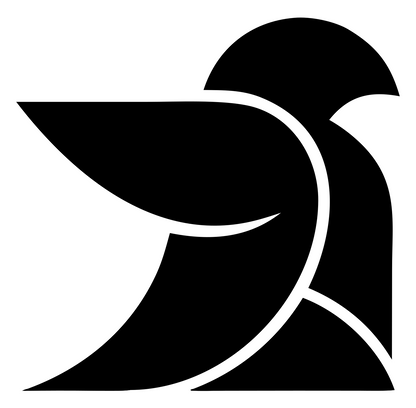 Abstract Dove Curve Logo #ffffff/#000000