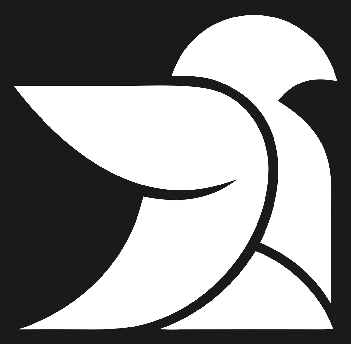 Abstract Dove Curve Logo #1a1a1a/#ffffff