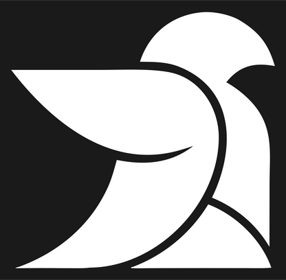 Abstract Dove Curve Logo #1a1a1a/#ffffff